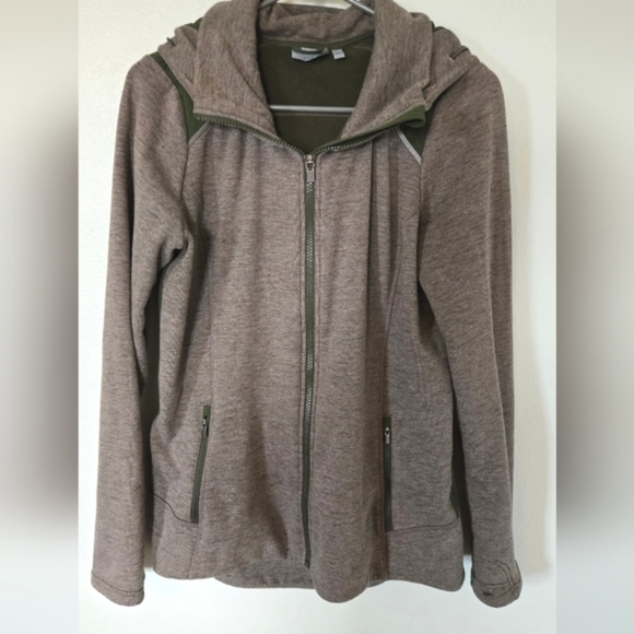 Athleta Jackets & Blazers - Athleta Marled Brown and Green Stronger Hoodie Size Medium